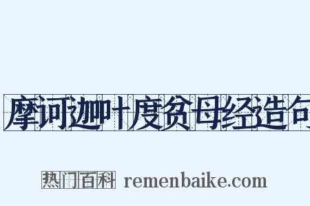 摩诃迦叶度贫母经造句是什么意思的图片